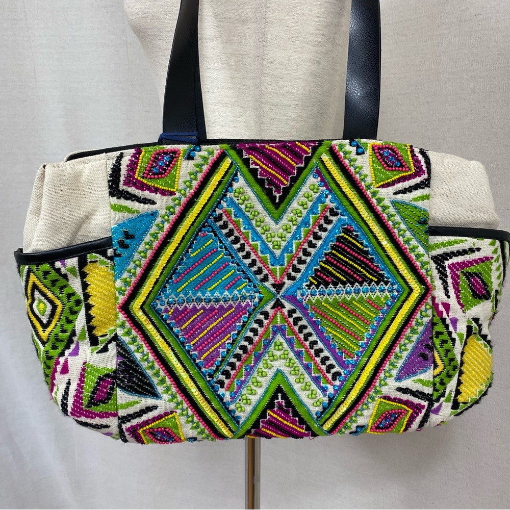 NWOT Steven by Steve Madden Embellished Colorful Tote Bag - Picture 3 of 8